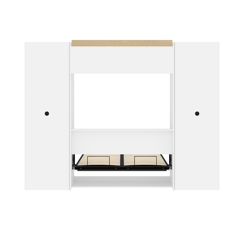 Bestar Versatile Engineered Wood Full Murphy Bed & 2 Closet Organizers in White