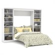 Bestar Versatile Engineered Wood Full Murphy Bed & 2 Closet Organizers in White