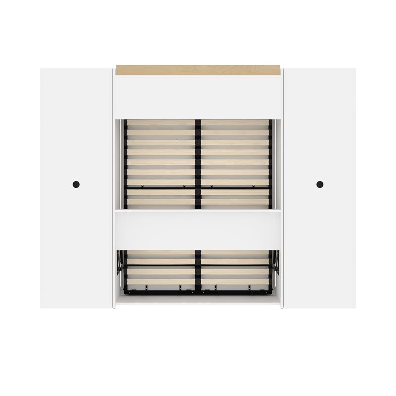 Bestar Versatile Engineered Wood Full Murphy Bed & 2 Closet Organizers in White