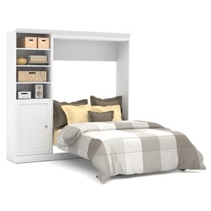 bestar versatile 2 piece door storage wall bed in white