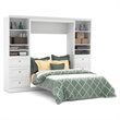 Bestar Versatile Wood Full Murphy Bed and 2 Organizers with Drawers in White