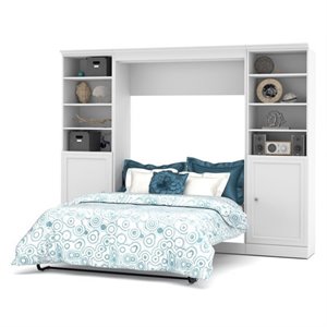 bestar versatile 3 piece door storage wall bed in white