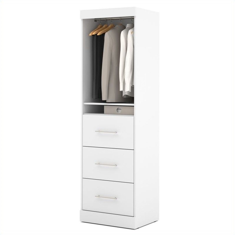 Bestar Pur 25 Storage Unit with 3-Drawer set-White