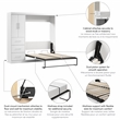 Bestar Nebula 84W Engineered Wood Full Wall Bed Set with 3 Drawer Set in White