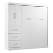 Bestar Nebula 84W Engineered Wood Full Wall Bed Set with 3 Drawer Set in White