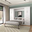 Bestar Nebula 109W Modern Engineered Wood Full Wall Bed Set in White