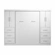 Bestar Nebula 109W Modern Engineered Wood Full Wall Bed Set in White