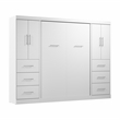 Bestar Nebula 109W Modern Engineered Wood Full Wall Bed Set in White