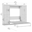 Bestar Nebula 109W Modern Engineered Wood Full Wall Bed Set in White