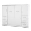 Bestar Nebula 109W Modern Engineered Wood Full Wall Bed Set in White