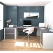 Bestar Connexion L-shaped Workstation with Lateral File in Slate and Sandstone