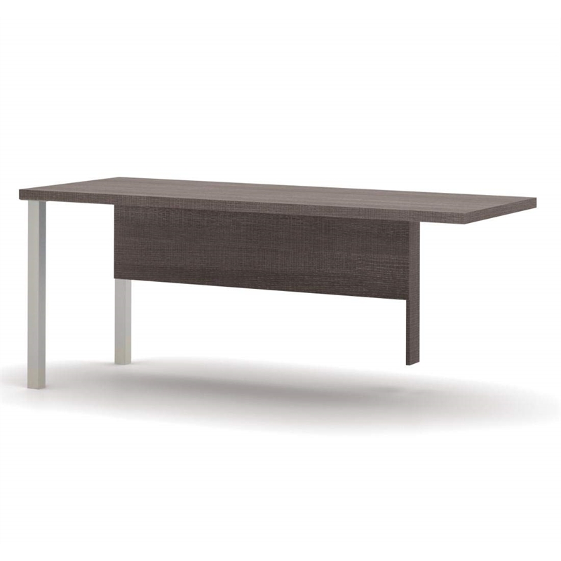 Bestar Pro-Linea Return Table with Metal Legs in Bark Grey
