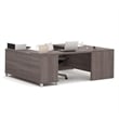 Bestar Pro-Linea U Shaped Computer Desk in Bark Grey