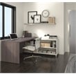 Bestar Pro-Linea L-Desk in White and Bark Grey