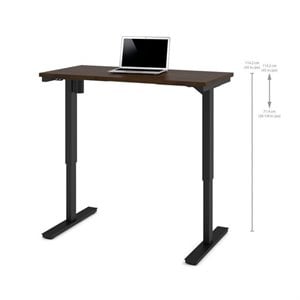 bestar power adjustable standing desk in chocolate
