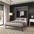 Bestar Nebula 59W Transitional Wood/Metal Full Wall Bed in Bark Gray