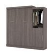 Bestar Nebula 90W Transitional Wood/Metal Queen Wall Bed Kit in Bark Gray