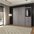 Bestar Nebula 90W Transitional Wood/Metal Queen Wall Bed Kit in Bark Gray
