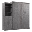 Bestar Nebula 90W Transitional Wood/Metal Queen Wall Bed Kit in Bark Gray