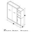Bestar Nebula 90W Transitional Wood/Metal Queen Wall Bed Kit in Bark Gray