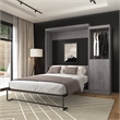 Bestar Nebula 90W Transitional Wood/Metal Queen Wall Bed Kit in Bark Gray