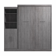 Bestar Nebula 90W Transitional Wood/Metal Queen Wall Bed Kit in Bark Gray