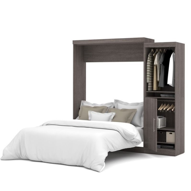 Bestar Nebula 90 Queen Wall Bed Kit In Bark Grey 25880 47 Bestar Nebula 90