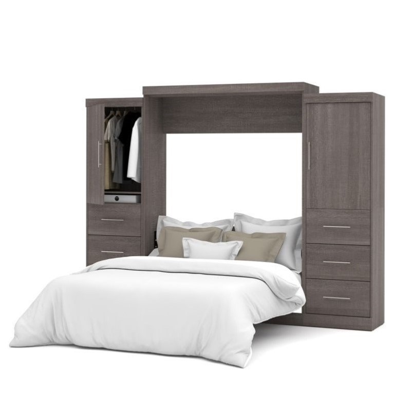 Bestar Nebula 115 Queen Wall Bed Kit With 6 Drawer Set In Bark Grey 25884 47 - Nebula 90 Queen Wall Bed Kit Bestar Nebula 115 Queen Wall Bed Kit With 6 Drawer Set In Bark Grey 25884 47 - Nebula 90 Queen Wall Bed Kit
