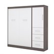 Bestar Nebula 84W Engineered Wood Full Wall Bed Kit in Bark Gray and White
