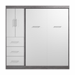 Bestar Nebula 84W Engineered Wood Full Wall Bed Kit in Bark Gray and White