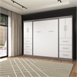 Bestar Nebula 109W Engineered Wood Full Wall Bed Kit in Bark Gray & White
