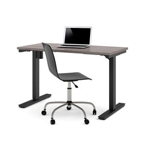 Bestar Power Adjustable Standing Desk in Bark Gray