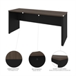 Bestar Connexion L-Shaped Table with Hutch in Slate and Sandstone