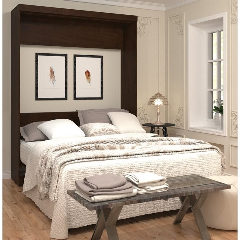 Bestar Pur 65W Queen Murphy Bed in Chocolate
