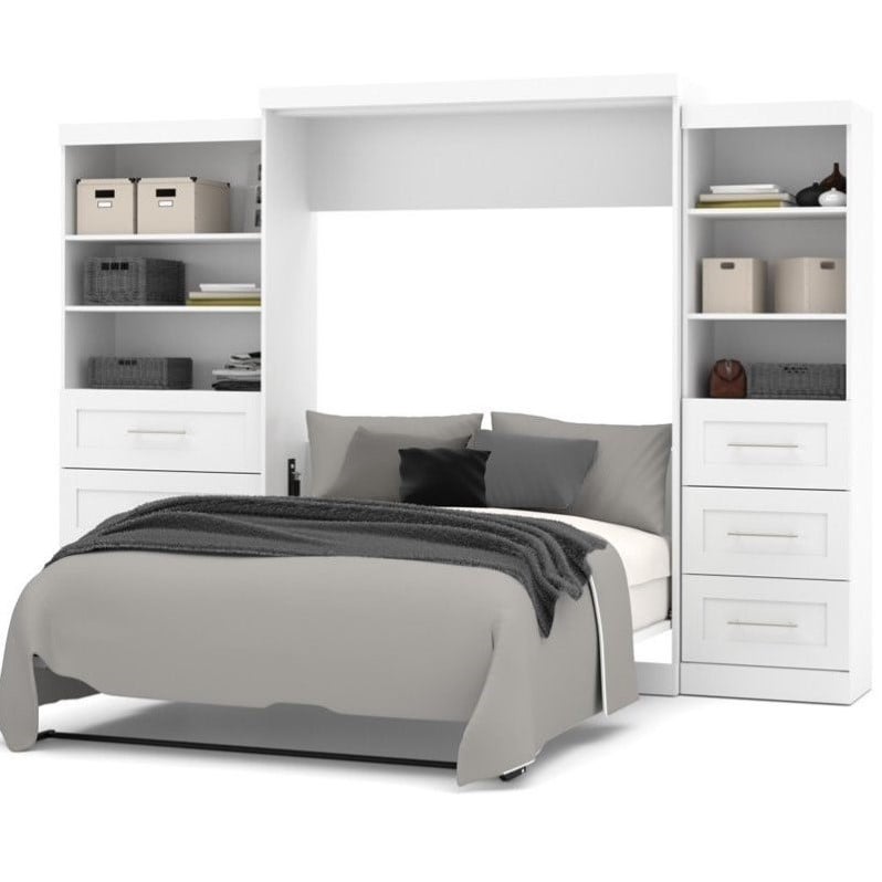 Bestar Pur Queen Wall Bed With Storage In White Cymax Business 3151