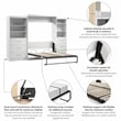 Bestar Pur Queen Wall Bed with Storage in White
