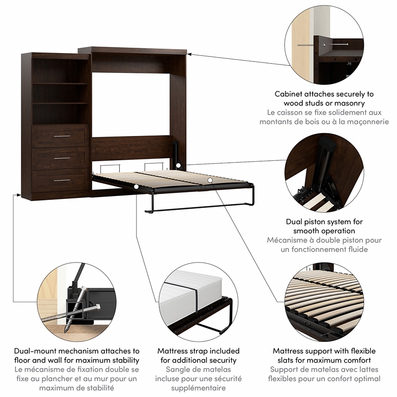 Bestar Optimum Kit Including 9 Drawers with Simple Pulls and Molding Detail in White