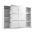 Bestar Pur Queen Murphy Bed and 2 Shelving Units (115W) in White