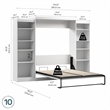 Bestar Pur Queen Murphy Bed and 2 Shelving Units (115W) in White