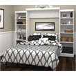 Bestar Pur Queen Murphy Bed and 2 Shelving Units (115W) in White