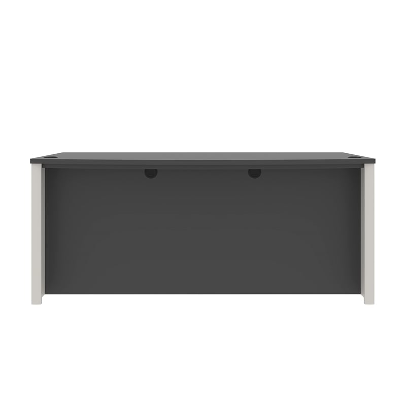 Bestar Connexion Home Office Set with 2 Pedestals in Sandstone and Slate