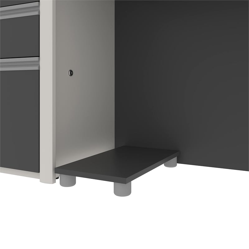 Bestar Connexion Home Office Set with 2 Pedestals in Sandstone and Slate