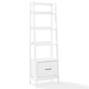 crosley landon 4 shelf etagere bookcase in white