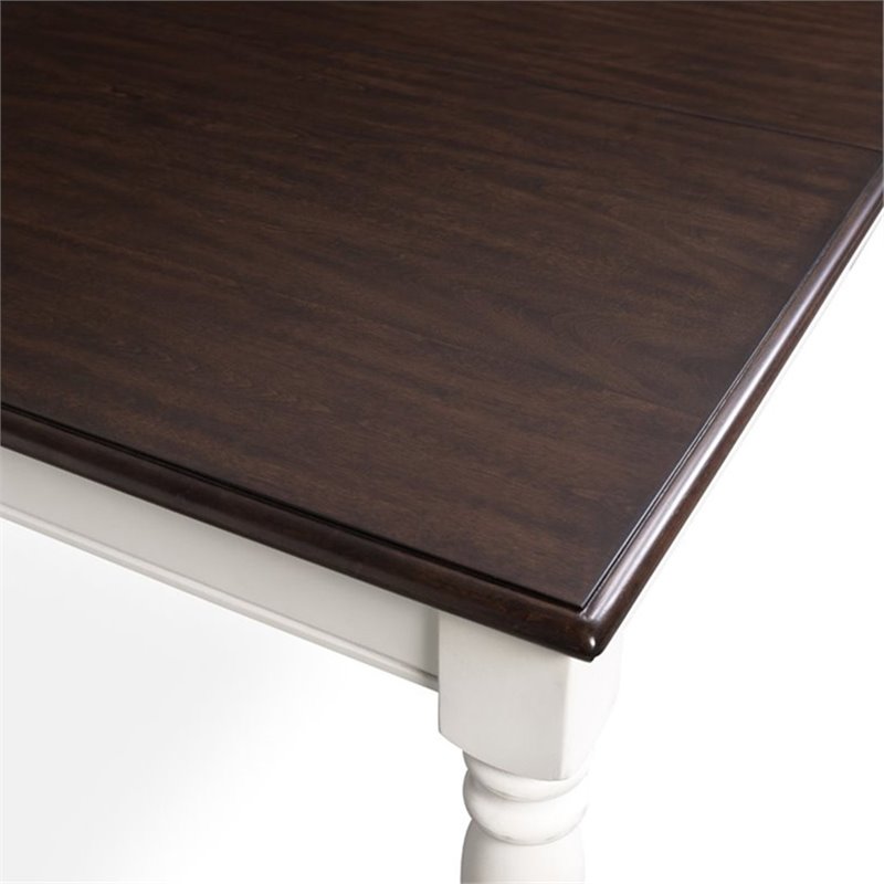 Crosley Furniture Shelby Wood Turned Leg Extendable Dining Table in White