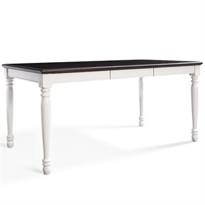 crosley shelby turned leg extendable dining table in white