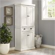 Crosley Furniture Seaside Wood 4 Door Coastal Pantry in Distressed White