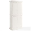 Crosley Furniture Seaside Wood 4 Door Coastal Pantry in Distressed White
