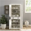 Crosley Furniture Seaside Wood 4 Door Coastal Pantry in Distressed White