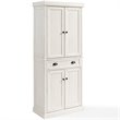 Crosley Furniture Seaside Wood 4 Door Coastal Pantry in Distressed White