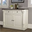 Crosley Furniture Shelby Wood 2 Drawer Buffet in Distressed White/Dark Brown